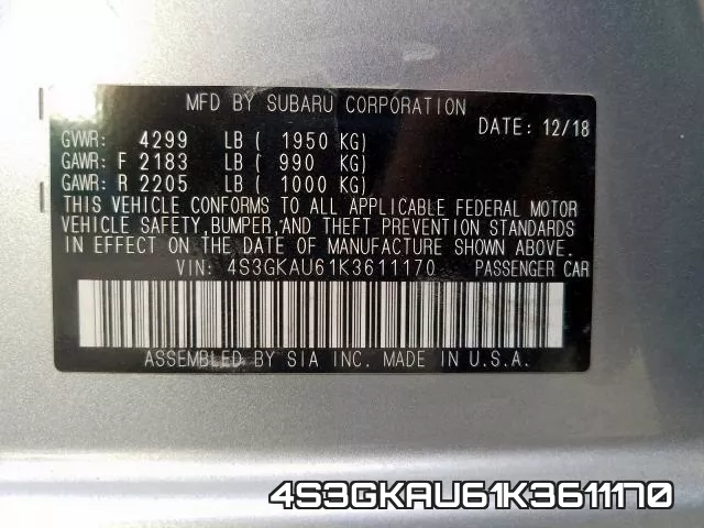 4S3GKAU61K3611170