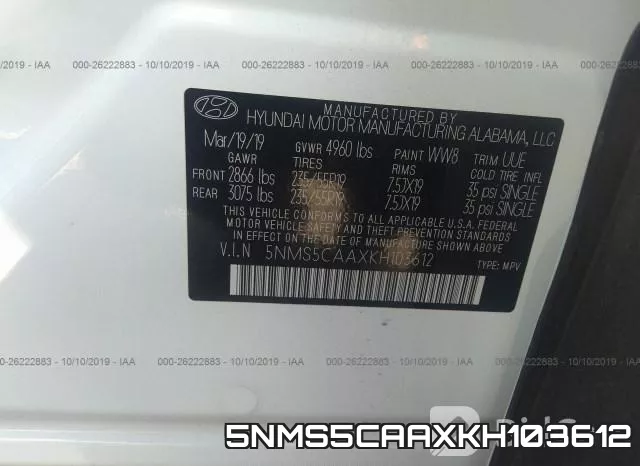 5NMS5CAAXKH103612