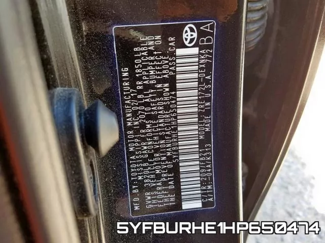 5YFBURHE1HP650474