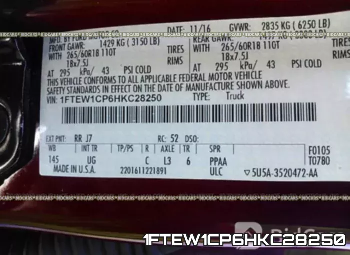 1FTEW1CP6HKC28250