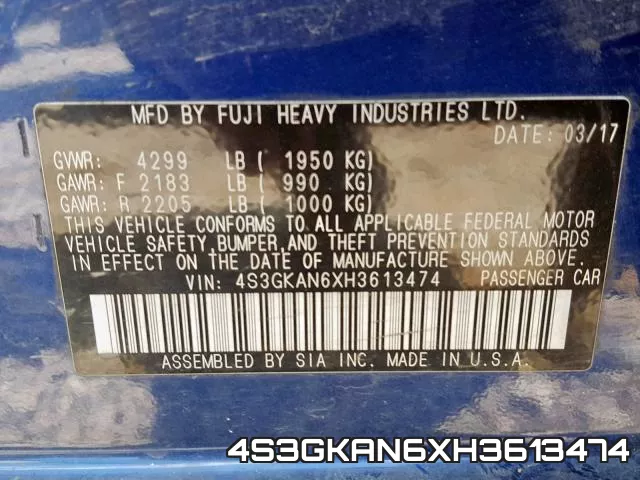 4S3GKAN6XH3613474