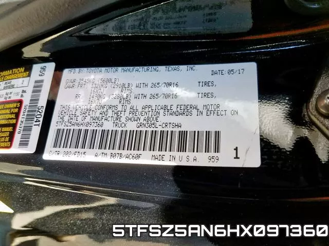 5TFSZ5AN6HX097360