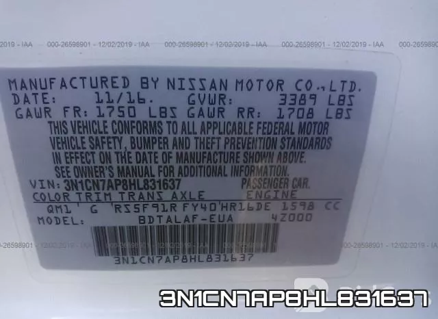 3N1CN7AP8HL831637