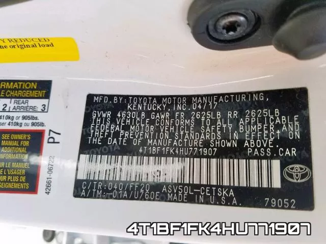 4T1BF1FK4HU771907