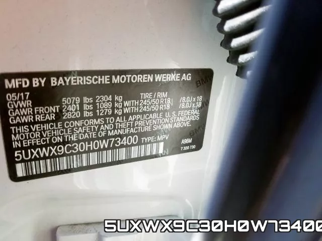 5UXWX9C30H0W73400