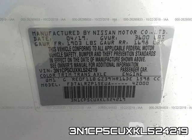 3N1CP5CUXKL524219