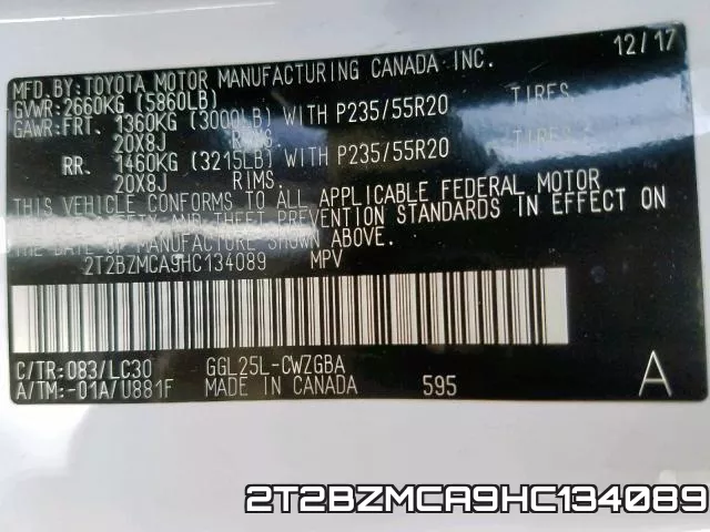 2T2BZMCA9HC134089