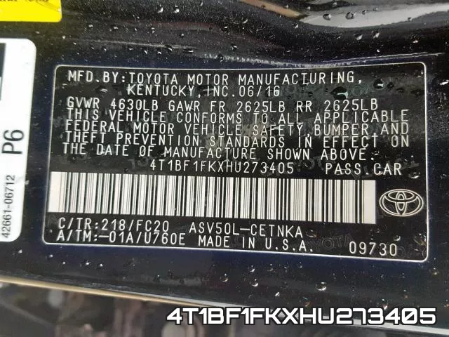 4T1BF1FKXHU273405