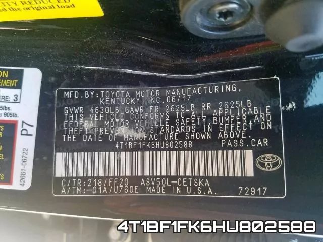 4T1BF1FK6HU802588