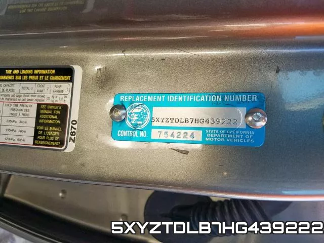 5XYZTDLB7HG439222