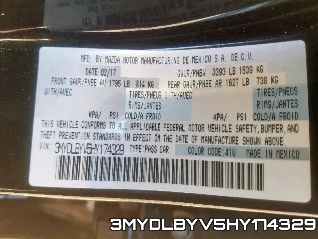 3MYDLBYV5HY174329