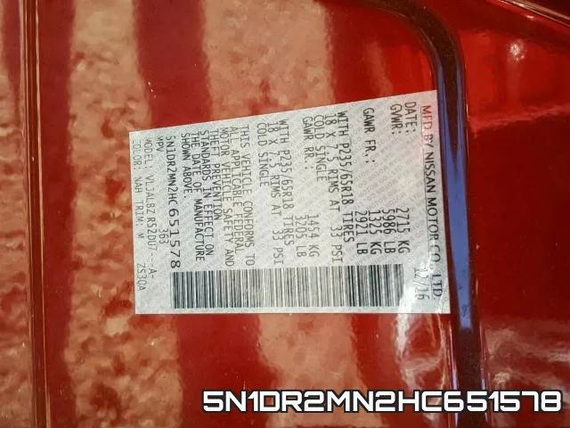 5N1DR2MN2HC651578
