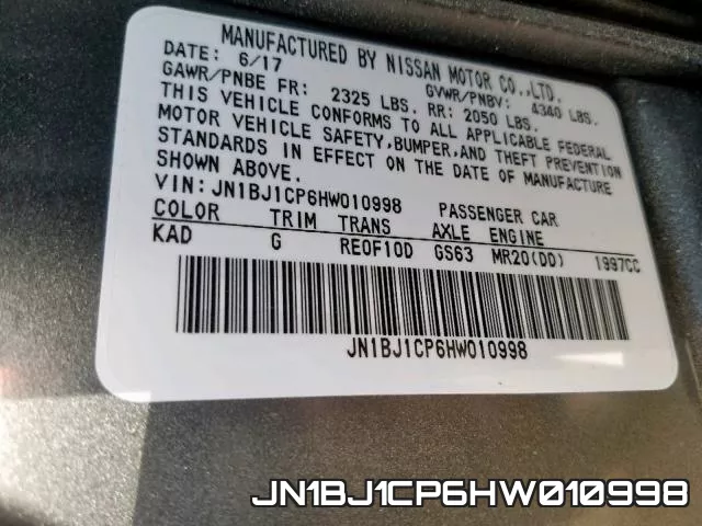 JN1BJ1CP6HW010998