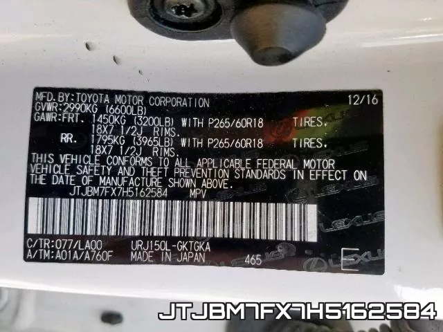 JTJBM7FX7H5162584