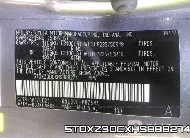 5TDXZ3DCXHS888274