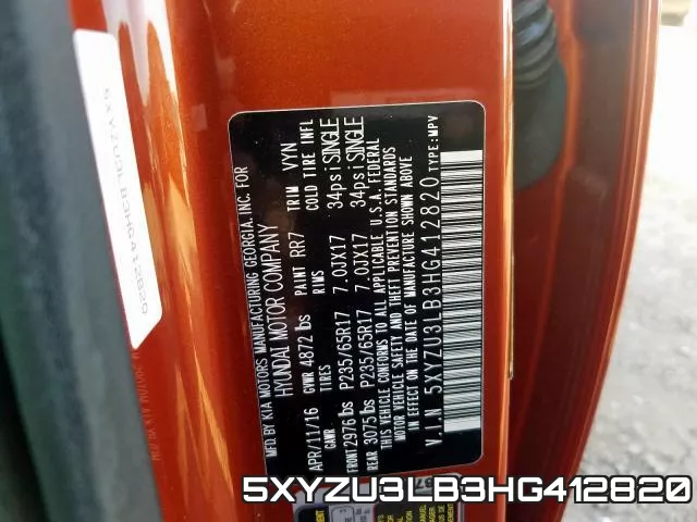 5XYZU3LB3HG412820