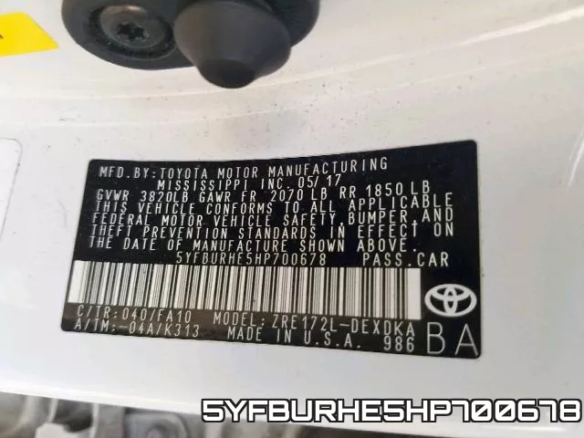 5YFBURHE5HP700678