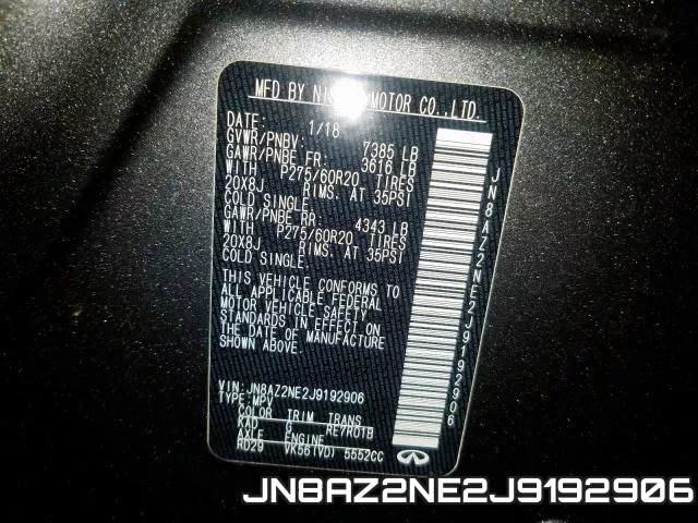 JN8AZ2NE2J9192906