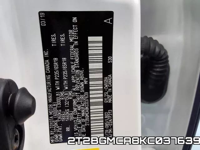 2T2BGMCA8KC037639