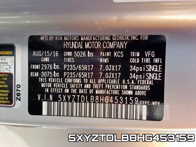 5XYZTDLB8HG453159
