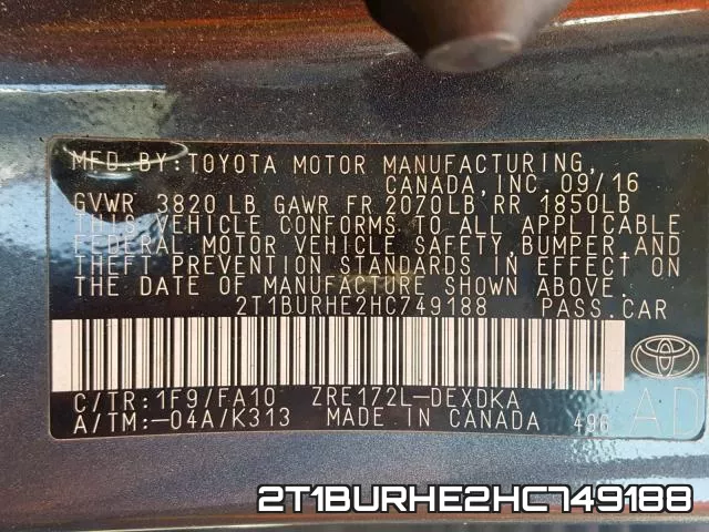 2T1BURHE2HC749188
