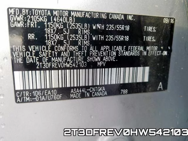 2T3DFREV0HW542103