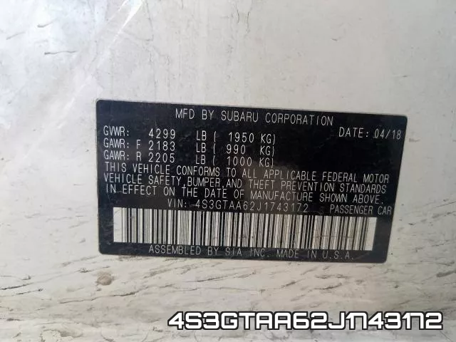 4S3GTAA62J1743172