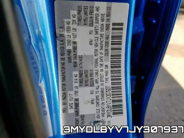3MYDLBYV7JY307937