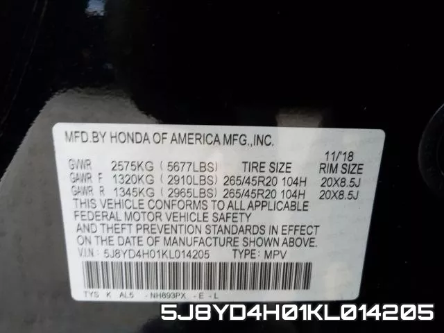 5J8YD4H01KL014205