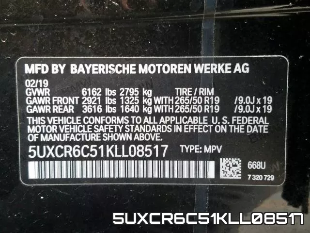 5UXCR6C51KLL08517