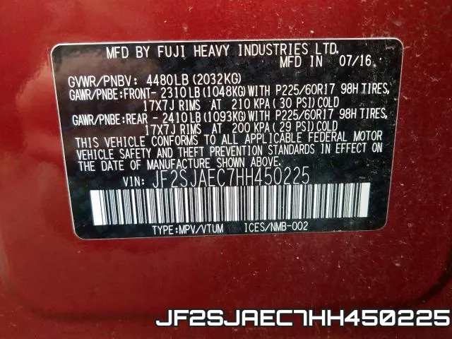 JF2SJAEC7HH450225