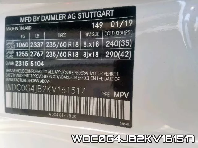 WDC0G4JB2KV161517