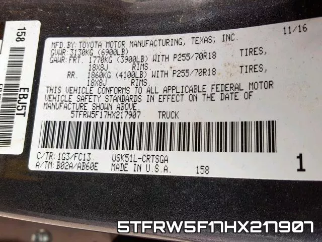 5TFRW5F17HX217907