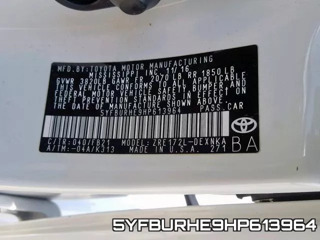 5YFBURHE9HP613964