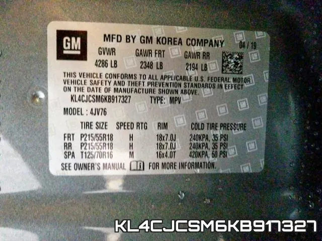 KL4CJCSM6KB917327