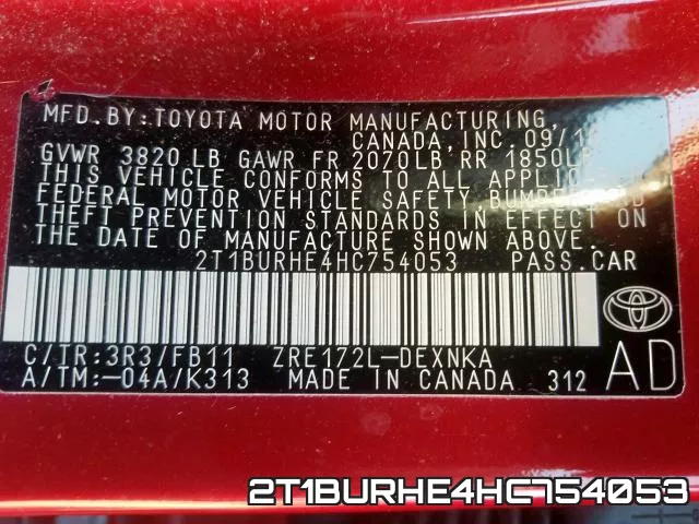 2T1BURHE4HC754053