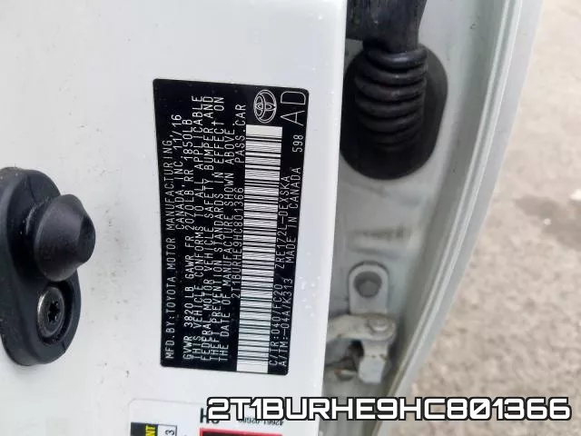 2T1BURHE9HC801366