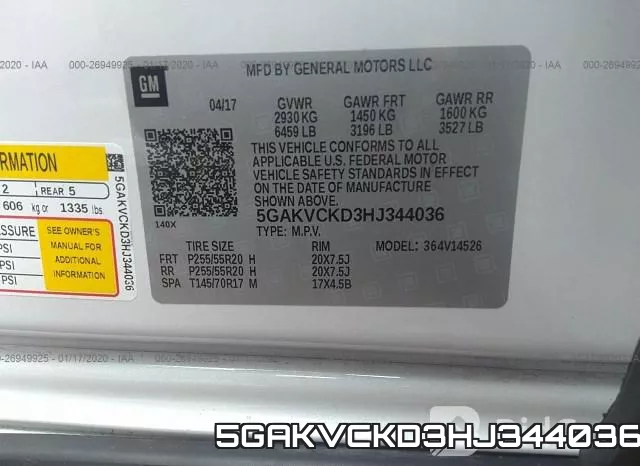 5GAKVCKD3HJ344036