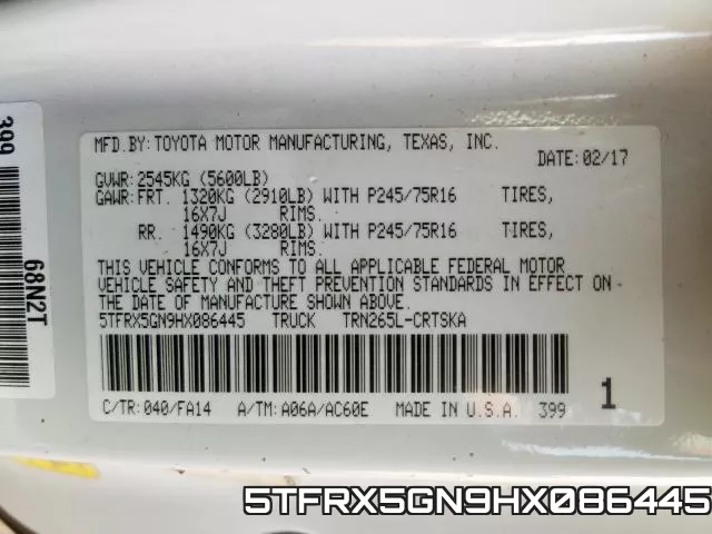 5TFRX5GN9HX086445