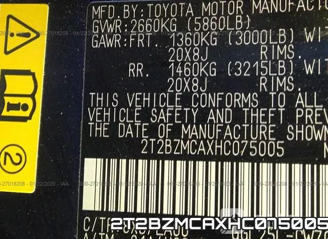 2T2BZMCAXHC075005