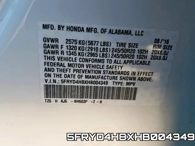 5FRYD4H8XHB004349