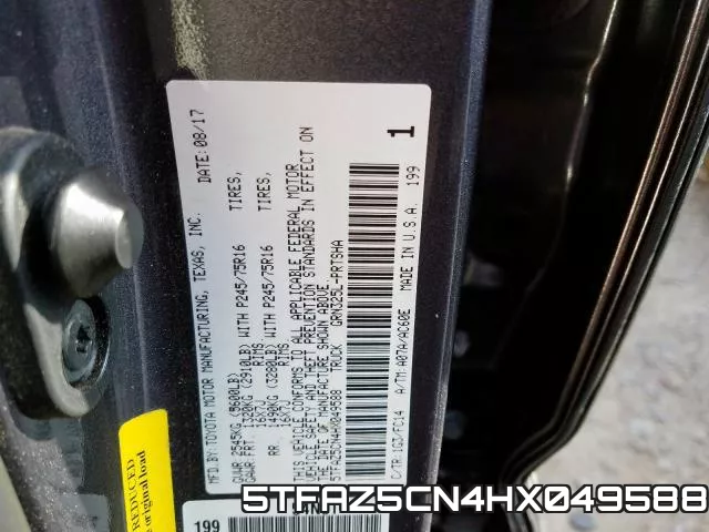 5TFAZ5CN4HX049588