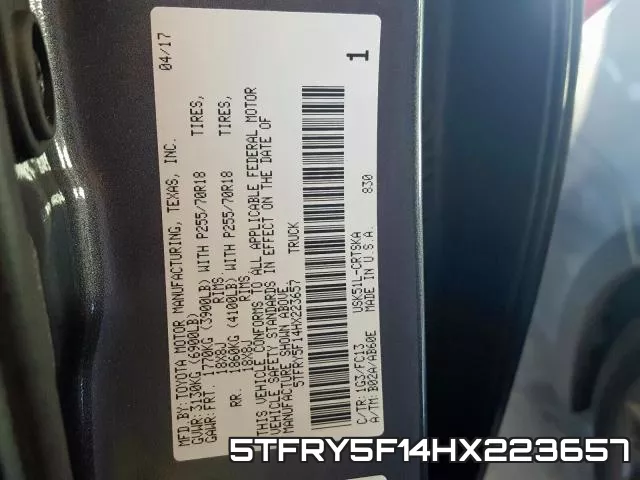 5TFRY5F14HX223657