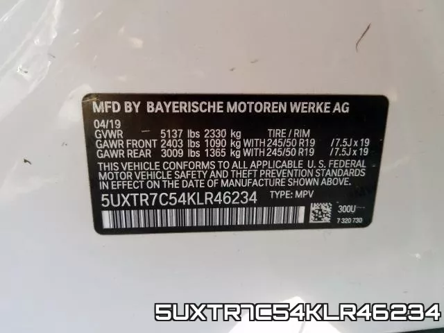 5UXTR7C54KLR46234