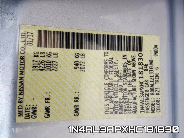 1N4AL3APXHC181830