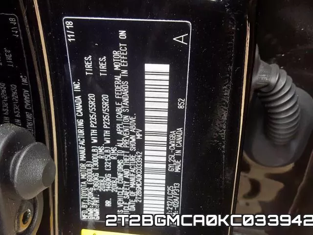 2T2BGMCA0KC033942
