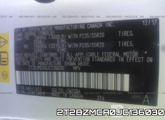 2T2BZMCA0JC136030