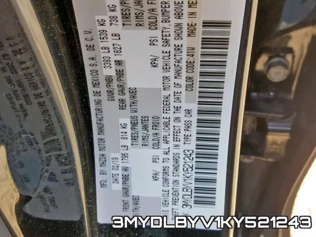 3MYDLBYV1KY521243