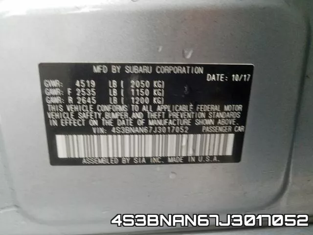4S3BNAN67J3017052