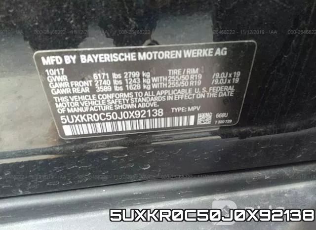 5UXKR0C50J0X92138
